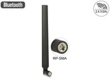 Delock WLAN 802.11 ac/a/h/b/g/n Antenne RP-SMA Stecker 5 - 7 dBi omnidirektional drehbar mit Kippgelenk schwarz