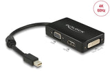Delock Adapter mini DisplayPort 1.2 Stecker zu VGA / HDMI / DVI Buchse Passiv schwarz