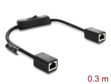Delock RJ45 Kabel Buchse zu Buchse mit Schalter Cat.6 F/UTP 0,3 m - Netzwerkschaltung schwarz