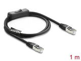Delock RJ45 Kabel Stecker zu Stecker mit Schalter Cat.6 F/UTP 1 m - Netzwerkschaltung schwarz