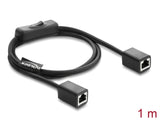 Delock RJ45 Kabel Buchse zu Buchse mit Schalter Cat.6 F/UTP 1 m - Netzwerkschaltung schwarz