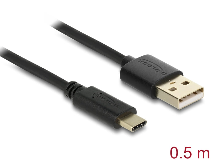 Delock USB 2.0 Kabel Typ-A zu Type-C 0,5 m