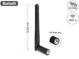 Delock WLAN 802.11 ac/ax/a/b/g/n Antenne RP-SMA Stecker 2 dBi omnidirektional mit Kippgelenk schwarz