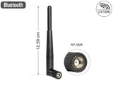 Delock WLAN 802.11 ac/a/h/b/g/n Antenne RP-SMA Stecker 3 dBi omnidirektional mit Kippgelenk schwarz