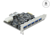 Delock PCI Express x1 Karte zu 5 x extern + 2 x intern USB 5 Gbps