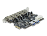 Delock PCI Express x1 Karte zu 5 x extern + 2 x intern USB 5 Gbps