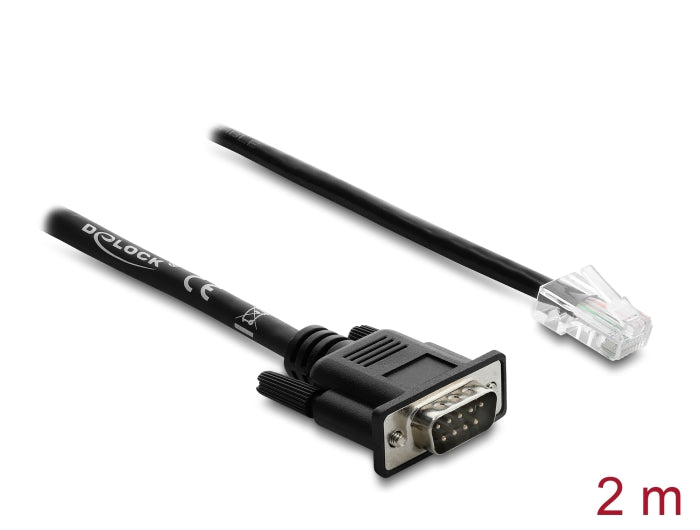 Delock Seriell RS-232/422/485 Adapterkabel Sub-D 9 Stecker zu RJ45 Stecker 2 m