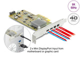 Delock PCI Express x4 Karte zu 2 x extern USB Type-C™ 40 Gbps (DP Alt Mode) Buchse – Low Profile Formfaktor