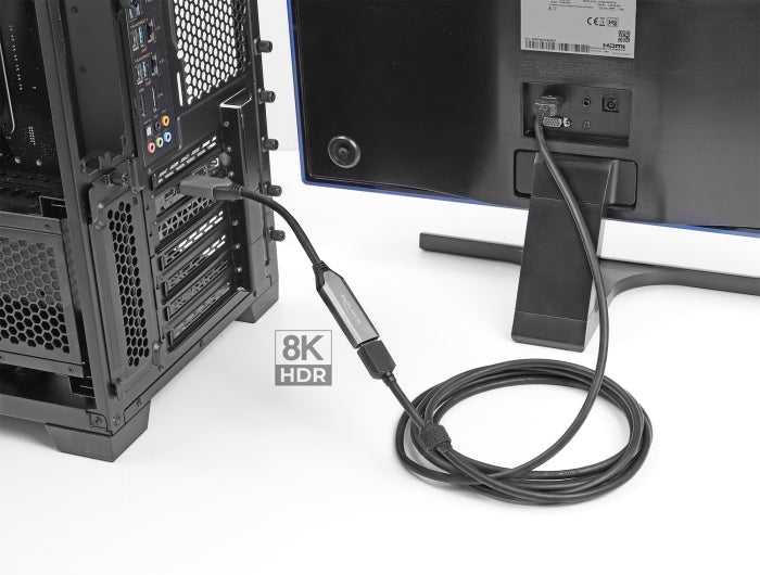 Delock Aktiver DisplayPort 1.4 zu HDMI Adapter 8K mit HDR Funktion