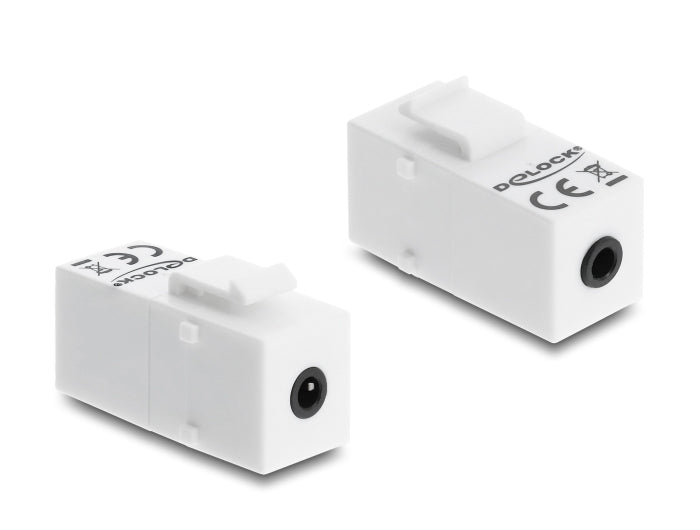 Delock Keystone Modul Klinkenbuchse 3,5 mm 4 Pin zu Klinkenbuchse 3,5 mm 4 Pin weiß