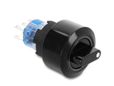 Delock Drehschalter zum Einbau 22 mm 6 x Lötanschluss rastend IP65 schwarz