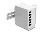 Delock LWL Patchfeld 6 Port für SC Simplex oder LC Duplex grau Metall zur Hutschienen Montage