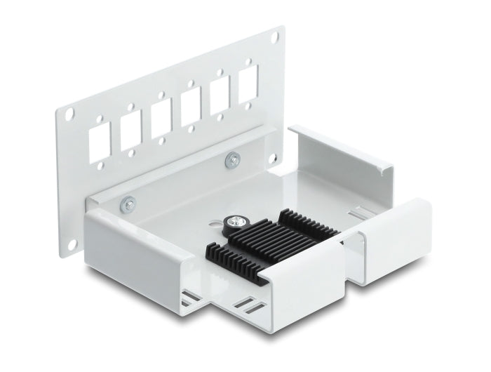 Delock LWL Patchfeld 6 Port für SC Simplex oder LC Duplex grau Metall zur Hutschienen Montage