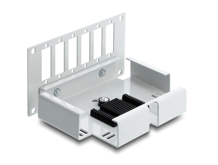 Delock LWL Patchfeld 6 Port für SC Duplex oder LC Quad grau Metall zur Hutschienen Montage