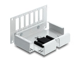 Delock LWL Patchfeld 6 Port für SC Duplex oder LC Quad grau Metall zur Hutschienen Montage