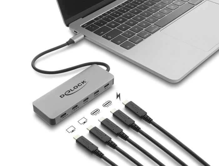 Delock 2 Port USB 10 Gbps Hub und 2 Port USB-C™ 4K mit PD 3.0 100 Watt