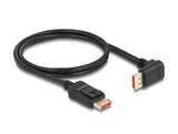 Delock DisplayPort Kabel Stecker gerade zu Stecker 90° unten gewinkelt 8K 60 Hz 1 m