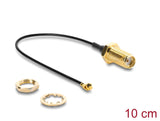 Delock Antennenkabel SMA Buchse zum Einbau zu I-PEX Inc., MHF® I Stecker 1.13 10 cm Gewindelänge 10 mm