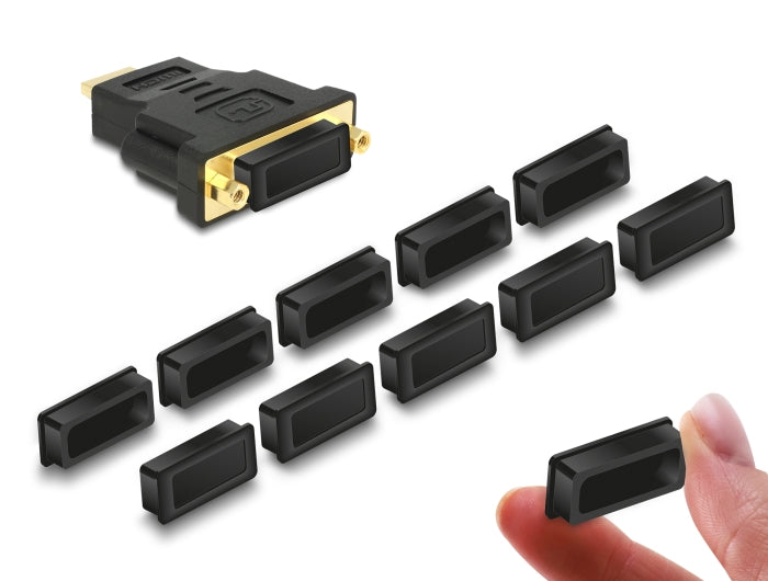 Delock Staubschutz für DVI Buchse 10 Stück schwarz