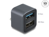 Delock Mini USB Hub USB Type-C™ Stecker zu 1 x USB 10 Gbps USB Typ-A und 1 x USB 2.0 Typ-A