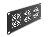 Delock 10″ 2 HE Rackblende für 3 Lüfter 60 x 60 mm dunkelgrau