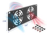 Delock 10″ 2 HE Rackblende für 2 Lüfter 80 x 80 mm dunkelgrau