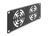 Delock 10″ 2 HE Rackblende für 2 Lüfter 80 x 80 mm dunkelgrau