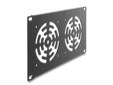 Delock 10″ 3 HE Rackblende für 2 Lüfter 92 x 92 mm dunkelgrau