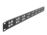Delock 19″ 1 HE Rackblende für 8 Lüfter 40 x 40 mm dunkelgrau