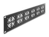 Delock 19″ 2 HE Rackblende für 6 Lüfter 60 x 60 mm dunkelgrau
