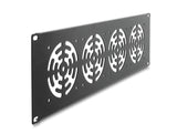 Delock 19″ 3 HE Rackblende für 4 Lüfter 92 x 92 mm dunkelgrau