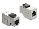 Delock Keystone Modul Kupplung RJ45 Buchse zu RJ45 Buchse Cat.6A mit schwarzer Kunststoff Latch, geschirmt