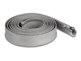 Delock Geflechtschlauch mit Reißverschluss hitzebeständig 3 m x 30 mm grau