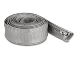 Delock Geflechtschlauch mit Reißverschluss hitzebeständig 3 m x 50 mm grau