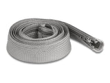 Delock Geflechtschlauch mit Reißverschluss hitzebeständig 2 m x 30 mm grau