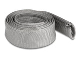 Delock Geflechtschlauch mit Reißverschluss hitzebeständig 2 m x 50 mm grau