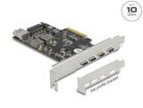 Delock PCI Express x4 Karte zu 4 x USB Type-C™ + 1 x USB Typ-A - SuperSpeed USB 10 Gbps - Low Profile Formfaktor