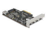 Delock PCI Express x4 Karte zu 4 x USB Type-C™ + 1 x USB Typ-A - SuperSpeed USB 10 Gbps - Low Profile Formfaktor