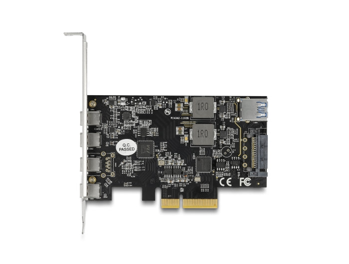 Delock PCI Express x4 Karte zu 4 x USB Type-C™ + 1 x USB Typ-A - SuperSpeed USB 10 Gbps - Low Profile Formfaktor