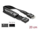 Delock HD Audio Flachbandkabel Mainboard Verlängerungskabel 9 Pin Pfostenstecker zu Pfostenbuchse 20 cm schwarz