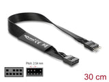 Delock HD Audio Flachbandkabel Mainboard Verlängerungskabel 9 Pin Pfostenstecker zu Pfostenbuchse 30 cm schwarz