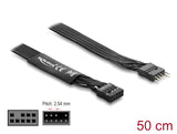 Delock HD Audio Flachbandkabel Mainboard Verlängerungskabel 9 Pin Pfostenstecker zu Pfostenbuchse 50 cm schwarz