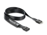 Delock HD Audio Flachbandkabel Mainboard Verlängerungskabel 9 Pin Pfostenstecker zu Pfostenbuchse 50 cm schwarz