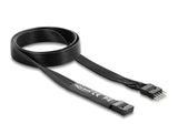 Delock HD Audio Flachbandkabel Mainboard Verlängerungskabel 9 Pin Pfostenstecker zu Pfostenbuchse 70 cm schwarz