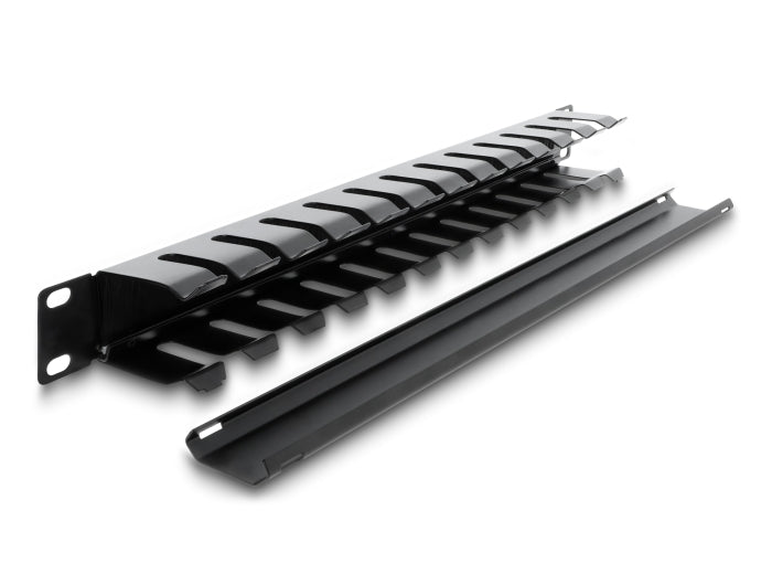 Delock 19″ Kabelmanagement Rangierpanel mit Bürste 1 HE schwarz