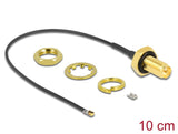 Delock Antennenkabel RP-SMA Buchse zum Einbau zu I-PEX Inc., MHF® 4L LK Stecker 1.37 10 cm Gewindelänge 10 mm spritzwassergeschützt