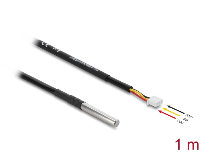 Delock Temperaturfühler-Kabel mit 3 Pin Pfostenbuchse DS18B20 1 m