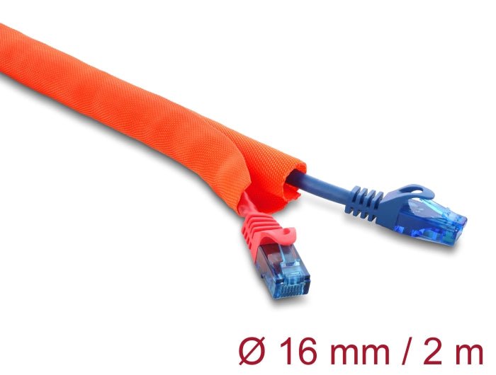 Delock Kabelschutzschlauch selbstschließend 2 m x 16 mm orange