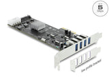 Delock PCI Express x4 Karte zu 4 x extern USB 5 Gbps Quad Channel - Low Profile Formfaktor