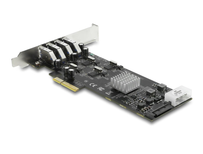 Delock PCI Express x4 Karte zu 4 x extern USB 5 Gbps Quad Channel - Low Profile Formfaktor